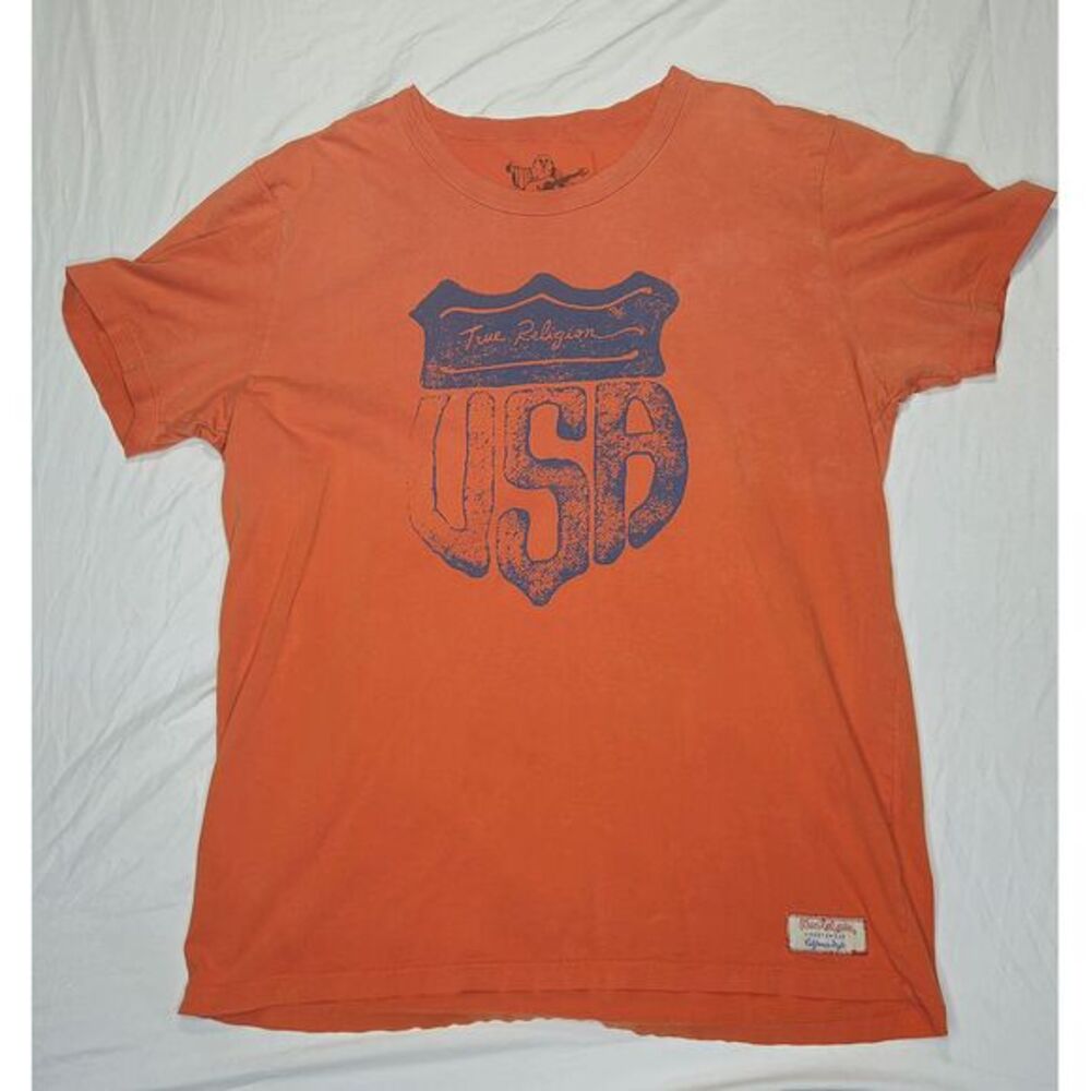 True Religion USA Shield Graphic T-Shirt Casual Cotton Short Sleeve Tee Men's XL